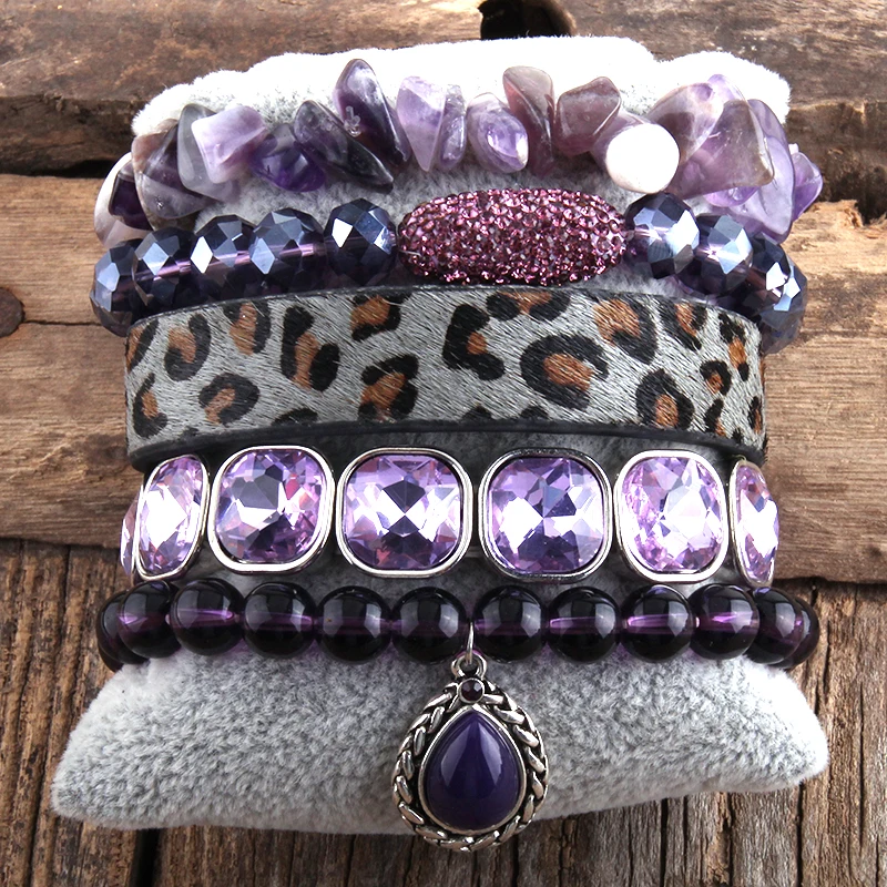 MD Fashion Boho leopard Leather Bracelet Set 5pc Handmade Stone /Glass Female Femme Bracelets Sets For Jewelry Gift DropShipping
MD Fashion Boho leopard Leather Bracelet Set 5pc Handmade Stone /Glass Female Femme Bracelets Sets For Jewelry Gift DropShipping