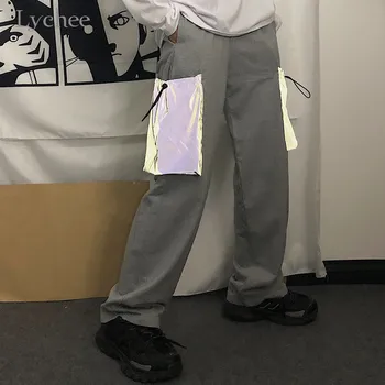 Lychee Harajuku Reflective Pockets Women Pants Drawstring Elastic Waist Loose Female Bottom Casual Autumn Wide Leg Lady Trousers
Lychee Harajuku Reflective Pockets Women Pants Drawstring Elastic Waist Loose Female Bottom Casual Autumn Wide Leg Lady Trousers