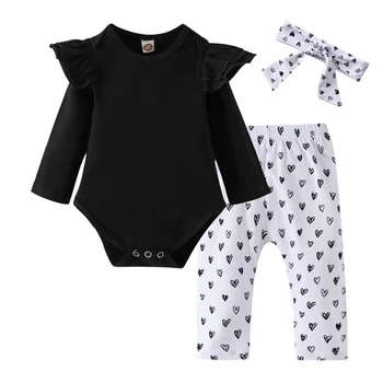 Baby Girl Clothes Autumn Ruffled Clothes Set Solid Color Romper Jumpsuit+Pants+Headband Outfits Newborn Casual Clothes
Baby Girl Clothes Autumn Ruffled Clothes Set Solid Color Romper Jumpsuit+Pants+Headband Outfits Newborn Casual Clothes