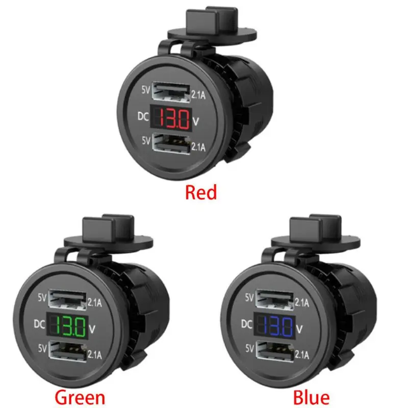 5V 2.1A Waterproof Dual Ports USB Charger Socket Adapter Power Outlet with Voltage Display Voltmeter for 12-24V Car Boat Motorcy
5V 2.1A Waterproof Dual Ports USB Charger Socket Adapter Power Outlet with Voltage Display Voltmeter for 12-24V Car Boat Motorcy