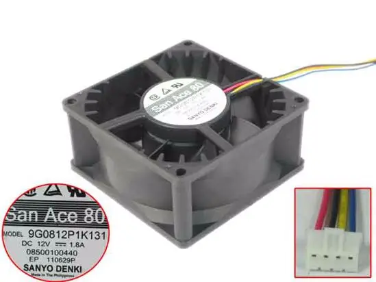 4-проводной вентилятор охлаждения сервера Sanyo Denki 9G0812P1K131 DC 12V 1.8A 80x80x38 мм
4-проводной вентилятор охлаждения сервера Sanyo Denki 9G0812P1K131 DC 12V 1.8A 80x80x38 мм