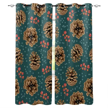 Christmas Pine Cones Pattern Window Curtains Living Room Kitchen Curtains for Bedroom Left and Right Biparting Open Curtains
Christmas Pine Cones Pattern Window Curtains Living Room Kitchen Curtains for Bedroom Left and Right Biparting Open Curtains