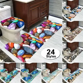3Pcs Ocean/Stone Waterproof Polyester Bathroom Floor Mat Toilet Lid Cover Set
3Pcs Ocean/Stone Waterproof Polyester Bathroom Floor Mat Toilet Lid Cover Set