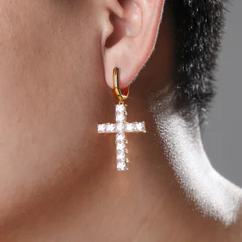 Micro Paved Cross Full Bling Iced Out Earring Cubic Zircon Gold Silver Color Charm Stud Earrings Hip Hop Jewelry
Micro Paved Cross Full Bling Iced Out Earring Cubic Zircon Gold Silver Color Charm Stud Earrings Hip Hop Jewelry