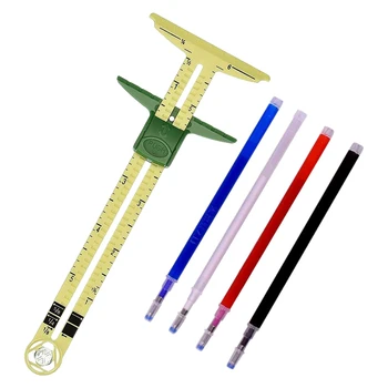 T-Shaped Sliding Gauge Sewing Measurement Using 4 Colors of Fabric Thermal Erasing Pen Sewing Ruler Tool
T-Shaped Sliding Gauge Sewing Measurement Using 4 Colors of Fabric Thermal Erasing Pen Sewing Ruler Tool