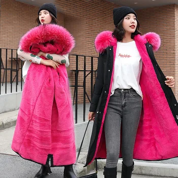 Brand Winter Big Fur Hooded Parka Plus Size Slim Long Coat Casual Cotton Liner Women Coats Female Cashmere Waterproof Jackets
Brand Winter Big Fur Hooded Parka Plus Size Slim Long Coat Casual Cotton Liner Women Coats Female Cashmere Waterproof Jackets