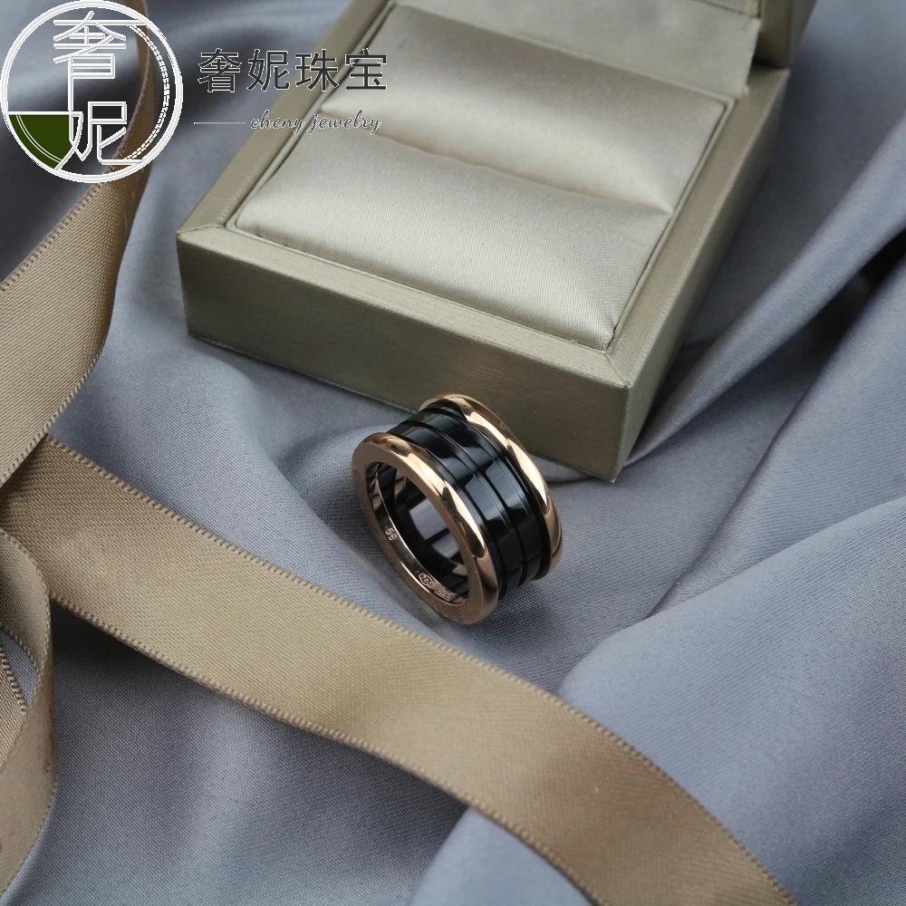 S925 серебро черно-белая керамика классические кольца обручальное кольцо золота