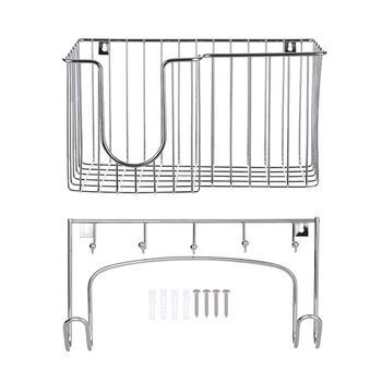 2 in 1 Wall-Mounted Ironing Board Bracket Storage Iron Rack Storage Basket Metal Rack Ironing Board Storage Hook Household Stora
2 in 1 Wall-Mounted Ironing Board Bracket Storage Iron Rack Storage Basket Metal Rack Ironing Board Storage Hook Household Stora