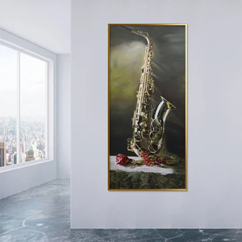 Realist Musical Instrument Sax Art Hand Paint Oil on Canvas for Home Decoration 
Realist Musical Instrument Sax Art Hand Paint Oil on Canvas for Home Decoration