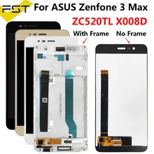 Bloc écran tactile LCD avec châssis, 5.2 pouces, testé, pour ASUS Zenfone 3 Max ZC520TL X008D=