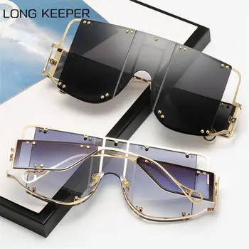 2021 New Square Rivet Trend Oversized Sunglasses Men Women Brand Design Metal Big Frame Sun Glasses Female Vintage Punk Goggles
2021 New Square Rivet Trend Oversized Sunglasses Men Women Brand Design Metal Big Frame Sun Glasses Female Vintage Punk Goggles