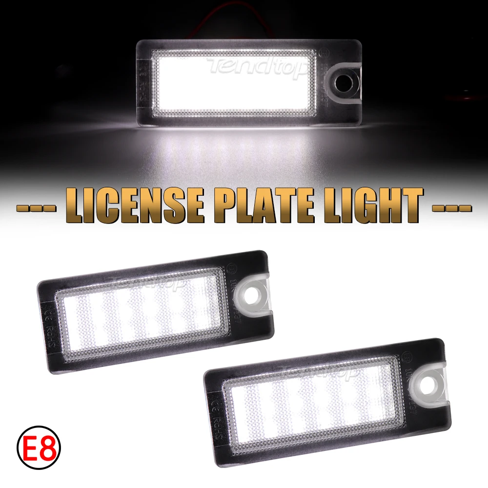 

2Pcs LED Number Plate Lamp for Volvo V70 2001-2007 XC70 XC 70 90 S60 S80 3528-SMD LED License Plate Light 12V Canbus Error Free