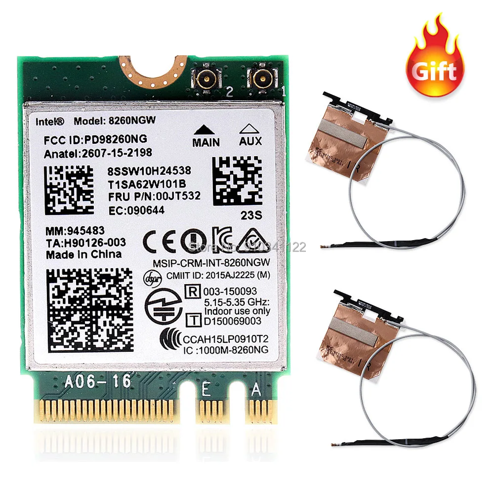 8260NGW WLAN-карта 8260 867 Мбит/с NGFF Wifi + Bluetooth 4,2 Intel 8260AC для IBM lenovo Y700 T460 T560 X260 P50 Yoga 700
8260NGW WLAN-карта 8260 867 Мбит/с NGFF Wifi + Bluetooth 4,2 Intel 8260AC для IBM lenovo Y700 T460 T560 X260 P50 Yoga 700