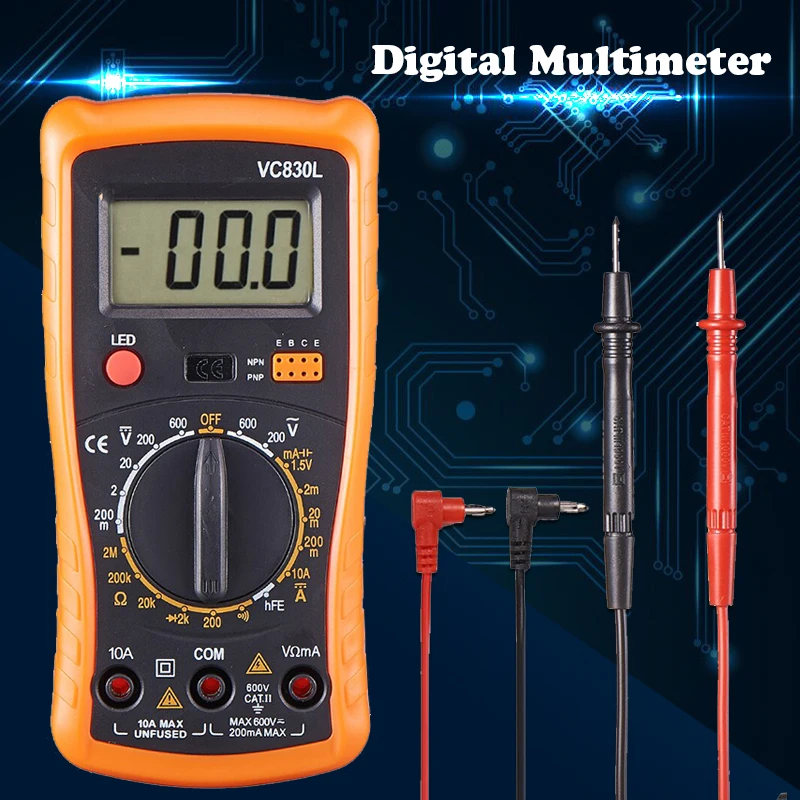 QHTITEC Handheld Multimeter T-RMS 1999 Counts Ammeter AC/DC Ohm Resistance Voltage Tester Meter With Back Light Data Hold
QHTITEC Handheld Multimeter T-RMS 1999 Counts Ammeter AC/DC Ohm Resistance Voltage Tester Meter With Back Light Data Hold