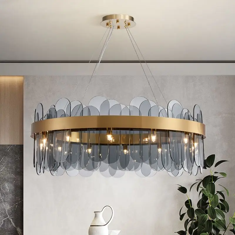 Фото Светильник в нордическом стиле для квартиры хрустальная люстра спальни