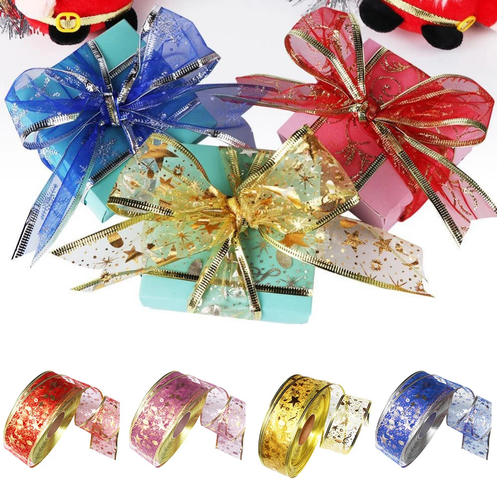 1 roll of sparkling ribbons Christmas decoration line striped roll for gift box width 5cm DIY holiday decoration
1 roll of sparkling ribbons Christmas decoration line striped roll for gift box width 5cm DIY holiday decoration