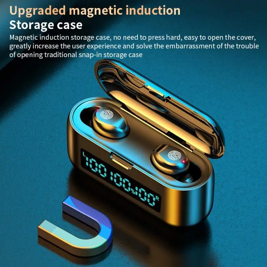 TWS 2000mAh v5.0 bluetooth Stereo Wireless Earphones Waterproof Earbuds With 3 LED Display Sport Wireless Headsets
TWS 2000mAh v5.0 bluetooth Stereo Wireless Earphones Waterproof Earbuds With 3 LED Display Sport Wireless Headsets