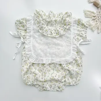 3798 Newborn Baby Girl Romper Summer Baby Lotus Leaf Collar One-piece Clothes Triangle Creeper + Embroidered Bib Baby Bodysuit
3798 Newborn Baby Girl Romper Summer Baby Lotus Leaf Collar One-piece Clothes Triangle Creeper + Embroidered Bib Baby Bodysuit