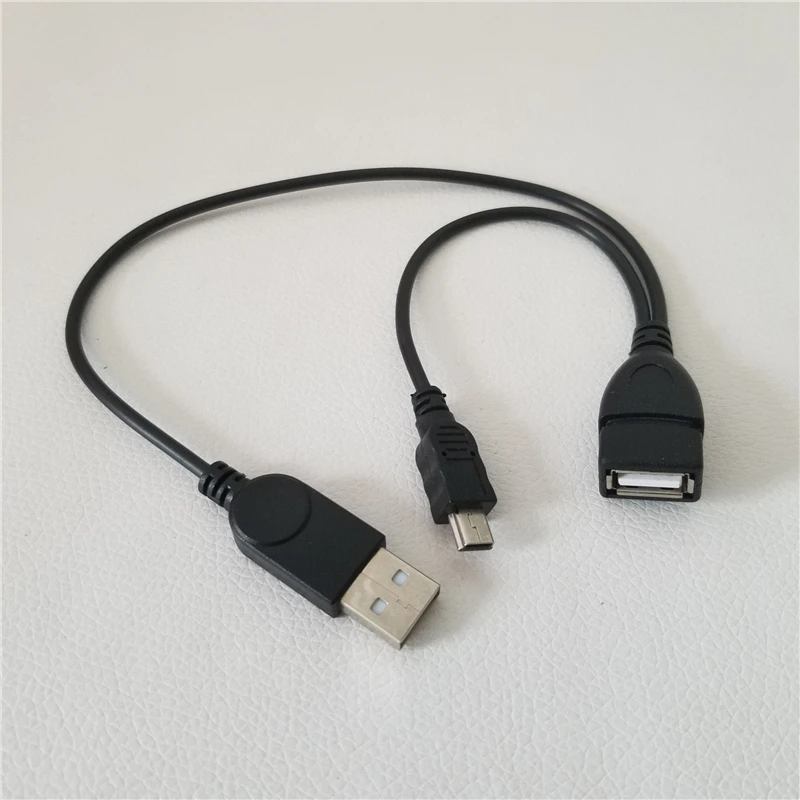 5Pin Mini USB OTG Cable Mini B Male to USB A Female Data Sync Cord + USB A Male Power Supply Lead Line for Mobile Phone Tablet
5Pin Mini USB OTG Cable Mini B Male to USB A Female Data Sync Cord + USB A Male Power Supply Lead Line for Mobile Phone Tablet