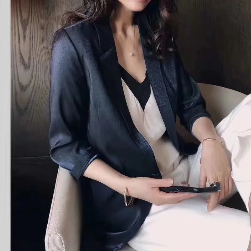 Simple Seven Points Sleeve Suit Coat Female 2019 Temperament Elegant Slim Fit Slim And Versatile Solid Color Suit
Simple Seven Points Sleeve Suit Coat Female 2019 Temperament Elegant Slim Fit Slim And Versatile Solid Color Suit
