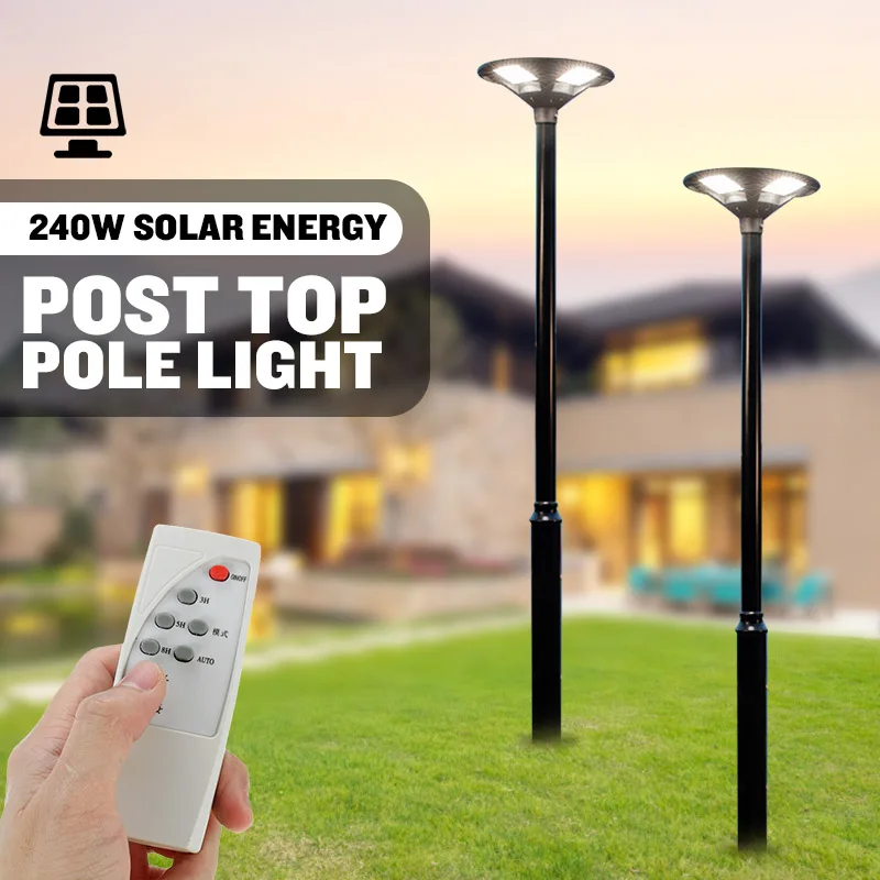 Outdoor LED Post Top Pole Lights 240W Work Circular Area Light Fixture IP65 Waterproof Solar Garden Lighting with Remote Control
Outdoor LED Post Top Pole Lights 240W Work Circular Area Light Fixture IP65 Waterproof Solar Garden Lighting with Remote Control