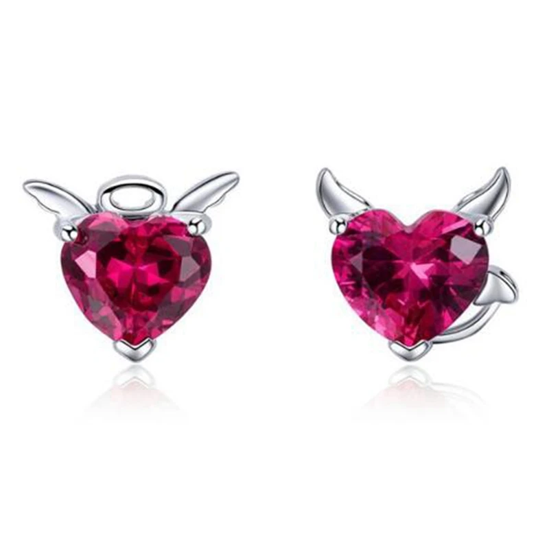 Angel and Devil Pink Stud Earrings Women'S Heart-Shaped Jewelry Fashion Earrings
Angel and Devil Pink Stud Earrings Women'S Heart-Shaped Jewelry Fashion Earrings