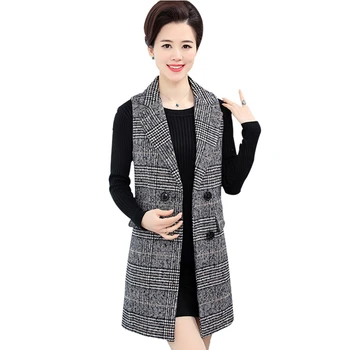 Plaid Woolen Blend Long Vests 2020 Fall Winter Women Sleeveless Jacket Coat 5XL Plus Size Mother Outwear Slim Waistcoat
Plaid Woolen Blend Long Vests 2020 Fall Winter Women Sleeveless Jacket Coat 5XL Plus Size Mother Outwear Slim Waistcoat