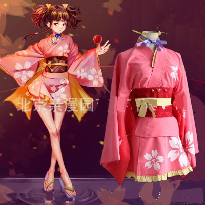 

Hight Quality Anime KABANERI OF THE IRON FORTRESS Mumei Kimono Woman Cosplay Costume Top + Skirt + Bowknot + Belt + Headwear