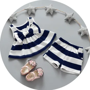 Girls Baby Clothes Set Sleeveless Tank Shorts 2-Piece Set Striped Summer T-shirt Pants For Little Girls Kids Suit
Girls Baby Clothes Set Sleeveless Tank Shorts 2-Piece Set Striped Summer T-shirt Pants For Little Girls Kids Suit