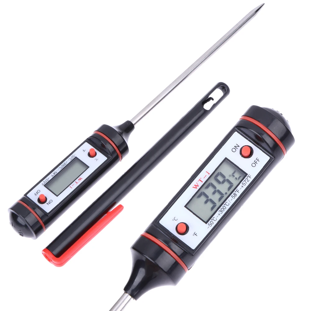 Portable Digital Kitchen Thermometer BBQ Meat Water Oil Cooking Electronic Probe Food Oven WT-1 With Tube | Дом и сад