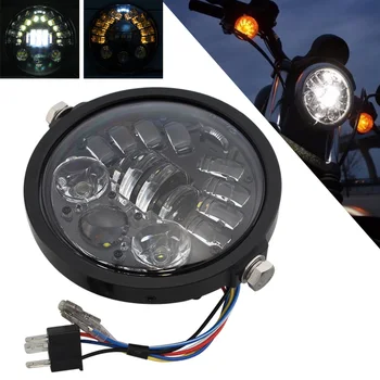 Motorcycle Headlight 7" Round LED Projection Headlight High Low Beam For Harley Touring Street Glide Softail models 
Motorcycle Headlight 7" Round LED Projection Headlight High Low Beam For Harley Touring Street Glide Softail models
