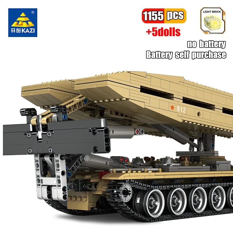 KAZI 1155Pcs Modern Military Type 84 Tank Bridge Truck Building Blocks WW2 Army Soldier Police SWAT Vehicle Model Bricks Toys
KAZI 1155Pcs Modern Military Type 84 Tank Bridge Truck Building Blocks WW2 Army Soldier Police SWAT Vehicle Model Bricks Toys