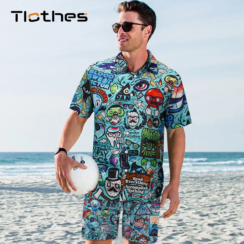 Summer 2 Piece Set Men Cartoon Print Hawaiian Shirts and Shorts Sandy Beach Wear Men Clothes Short Sleeve Vacation Casual
Summer 2 Piece Set Men Cartoon Print Hawaiian Shirts and Shorts Sandy Beach Wear Men Clothes Short Sleeve Vacation Casual