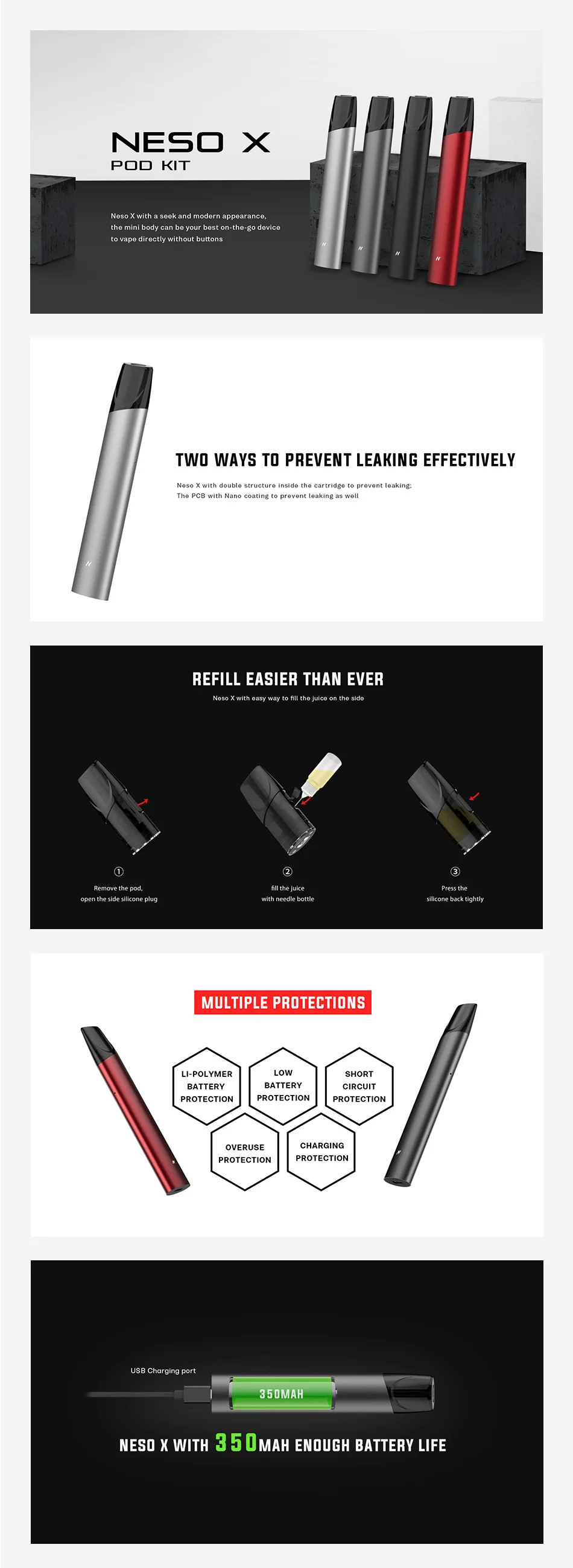 Rincoe Neso X Pod Kit 350mAh