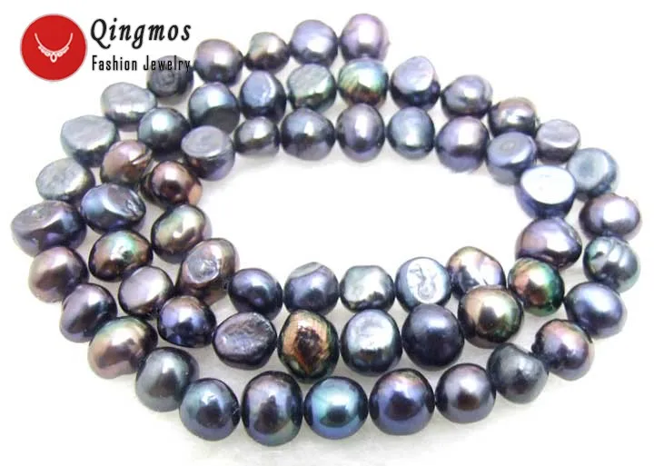Qingmos Natural 4-5mm Baroque Freshwater Black Pearl Loose Beads for Jewelry Making DIY Necklace Bracelet Earring 14" los456
Qingmos Natural 4-5mm Baroque Freshwater Black Pearl Loose Beads for Jewelry Making DIY Necklace Bracelet Earring 14" los456