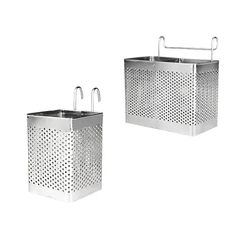 2 pcs Chopsticks Holder Drying Square Stainless Steel Hanging Cutlery Basket Tableware Drainer for Restaurant 
2 pcs Chopsticks Holder Drying Square Stainless Steel Hanging Cutlery Basket Tableware Drainer for Restaurant