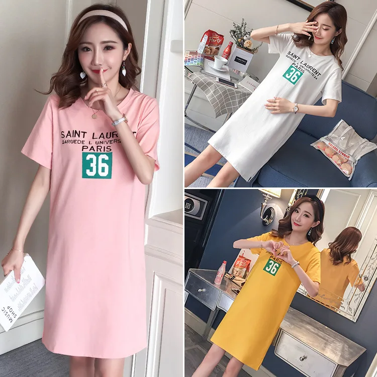 2020 Maternity Clothes Summer Maternity Top Fashion Printing Short-sleeved T-shirt Medium-length Dress 
2020 Maternity Clothes Summer Maternity Top Fashion Printing Short-sleeved T-shirt Medium-length Dress
