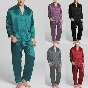 INCERUN Men Sleep Sets Men Fashion Pajamas Sets Faux Silk Solid Color Nightwear Long Sleeve V Neck Loose Button Sleepwear S-5XL7
INCERUN Men Sleep Sets Men Fashion Pajamas Sets Faux Silk Solid Color Nightwear Long Sleeve V Neck Loose Button Sleepwear S-5XL7