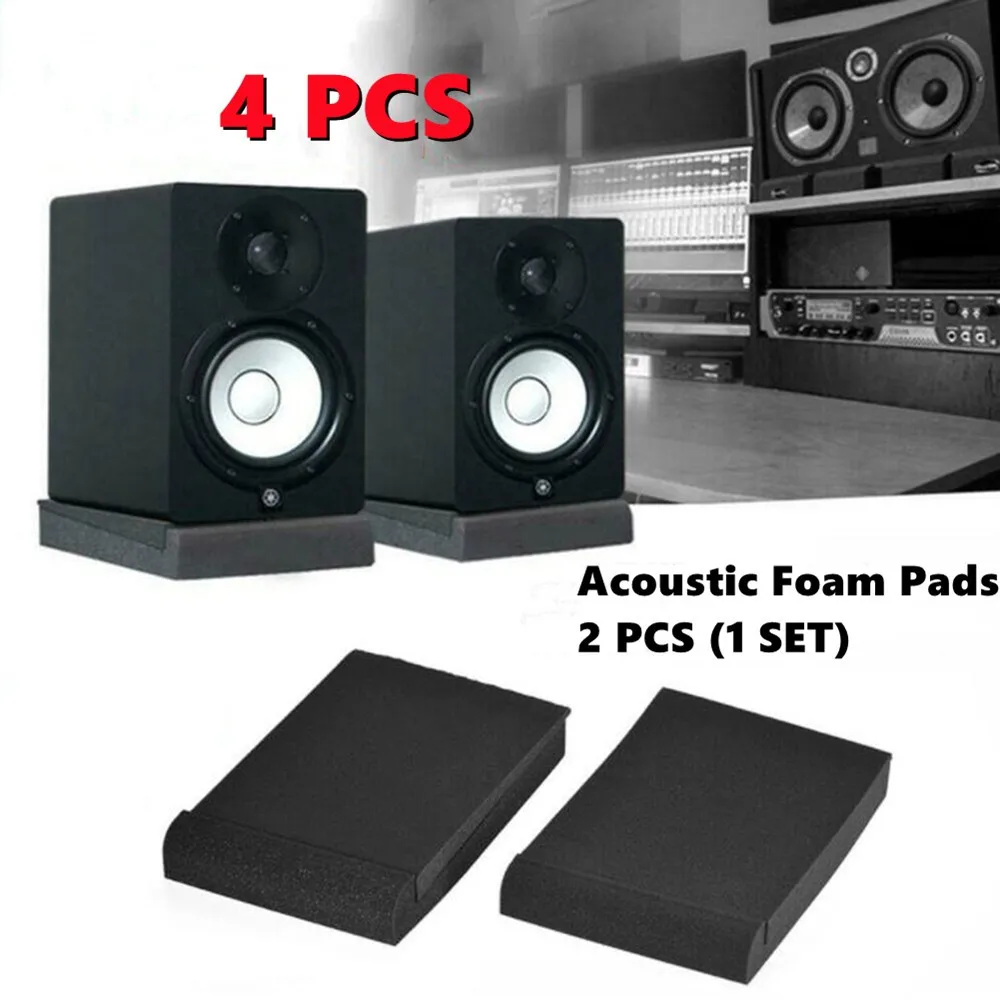 

4pcs Studio Monitor Speaker /Isolation Pads High /Density Acoustic Foam Pads Musical Percussion Instrument For 5/6 Inch Speakers