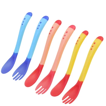 2pcs/Set Hot Sale Baby Temperature Sensing Spoon+Fork Kid Utensils Toddler Training Silicone Tableware 3Colors
2pcs/Set Hot Sale Baby Temperature Sensing Spoon+Fork Kid Utensils Toddler Training Silicone Tableware 3Colors