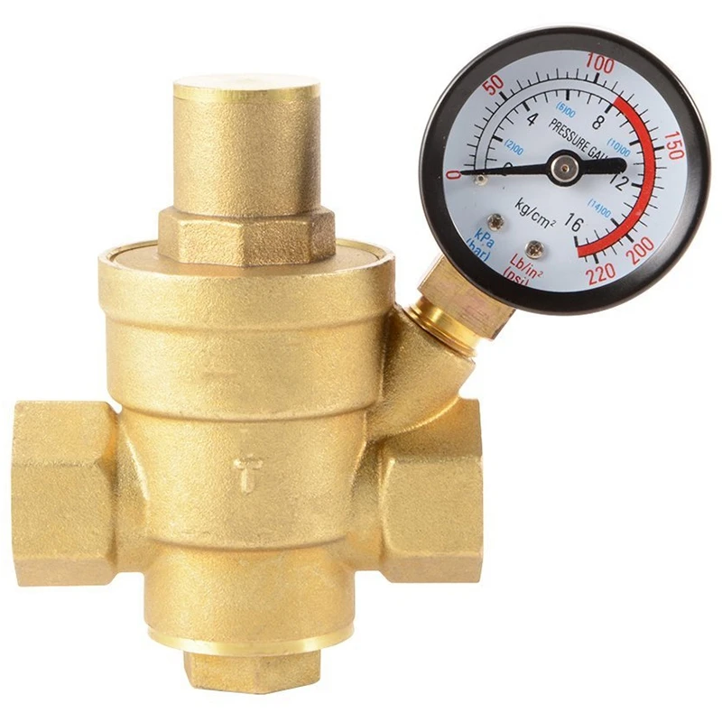 DN15 1/2 Inch Brass Water Pressure Reducing Maintaining Valves Regulator Adjustable Relief Valves with Gauge Meter
DN15 1/2 Inch Brass Water Pressure Reducing Maintaining Valves Regulator Adjustable Relief Valves with Gauge Meter