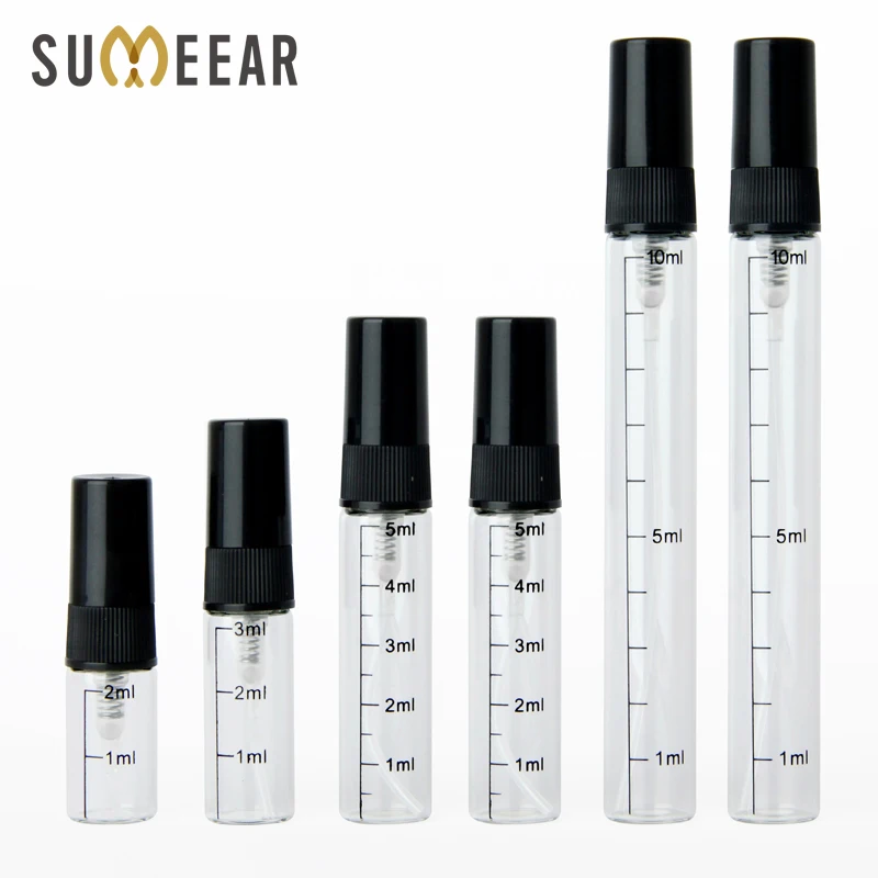100 pieces/lot 2ml 3ml 5ml 10ml Scale glass bottle empty perfume bottles Spray Atomizer Portable Travel Cosmetic Container
100 pieces/lot 2ml 3ml 5ml 10ml Scale glass bottle empty perfume bottles Spray Atomizer Portable Travel Cosmetic Container