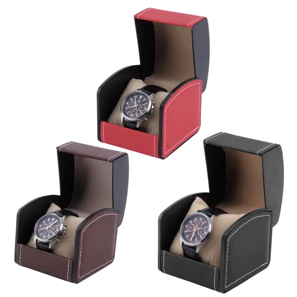 genuine leather watch box with pillow watch packaging for bangle