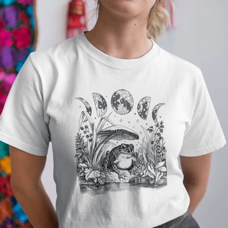 Summer Fashion Korean Style Cottage Core Frog Graphic Tee 90s Vintage Harajuku Hipster Moon Mushroom Funny Unisex Women T-Shirt
Summer Fashion Korean Style Cottage Core Frog Graphic Tee 90s Vintage Harajuku Hipster Moon Mushroom Funny Unisex Women T-Shirt