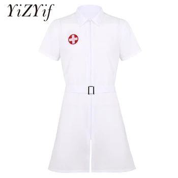 Men Nurse Fancy Dress Nurse Costume Turn-down Collar Short Sleeves Zippered Medica Halloween Costume Doctor Uniform with Belt
Men Nurse Fancy Dress Nurse Costume Turn-down Collar Short Sleeves Zippered Medica Halloween Costume Doctor Uniform with Belt