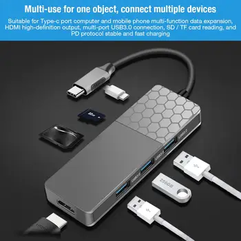 7 In 1 USB C High Speed Port Type C Hub Usb-C To USB 3.0 HDMI PD SD TF HUB Support 4K HD 30HZ For Macbook Pro Laptop Accessories
7 In 1 USB C High Speed Port Type C Hub Usb-C To USB 3.0 HDMI PD SD TF HUB Support 4K HD 30HZ For Macbook Pro Laptop Accessories