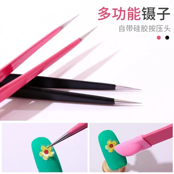 Nail Tweezers Embossed Stickers Multi-Function Double-Headed Static-Free Tweezers Eyebrow Eyelash Tweezers Nail Art Tools Pink
Nail Tweezers Embossed Stickers Multi-Function Double-Headed Static-Free Tweezers Eyebrow Eyelash Tweezers Nail Art Tools Pink