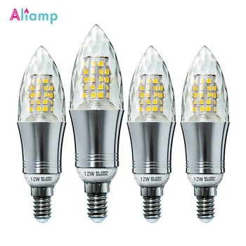 

E14 LED Light Candle Bulbs Lamp 12W Equivalent 100W 3500K Warm 6500K Cold White Candelabra SES 1200Lm [Energy Class A+] 4PACK