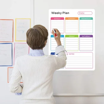 Magnetic Weekly Planner Dry Erase Calendar Board Refrigerator Magnet with 4 Erase Markers for Home School Office Shops 40 x 30cm
Magnetic Weekly Planner Dry Erase Calendar Board Refrigerator Magnet with 4 Erase Markers for Home School Office Shops 40 x 30cm