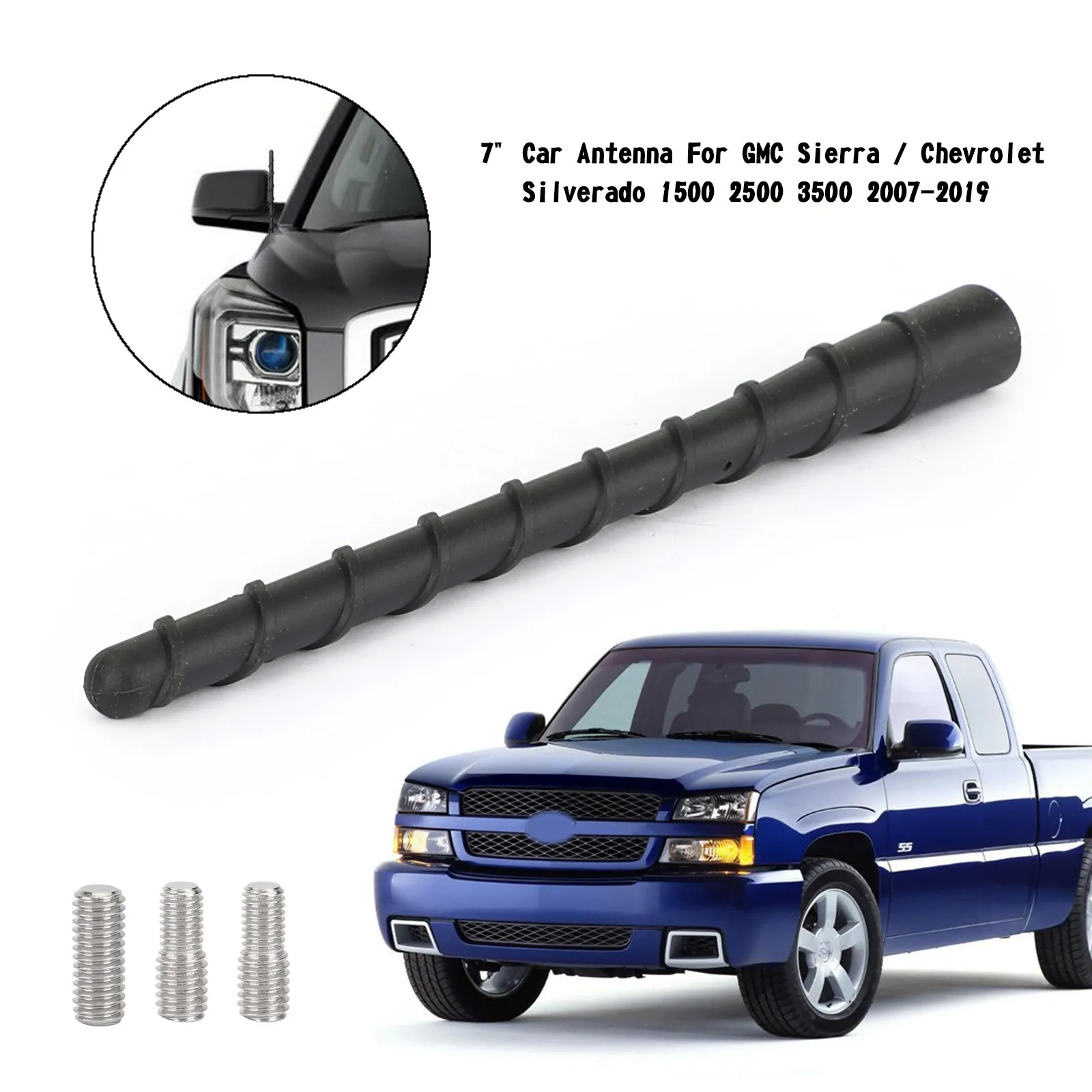 7-дюймовая автомобильная антенна для GMC Sierra / Chevrolet Silverado 1500 2500 3500 2007-2019
7-дюймовая автомобильная антенна для GMC Sierra / Chevrolet Silverado 1500 2500 3500 2007-2019